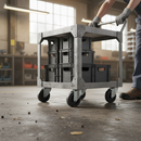 100mm Braked Swivel Plate Castor with Elastic Nylon Centre