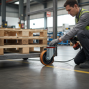 Premium 200mm Swivel Plate Caster with Cast Iron Centre and Polyurethane Tyre