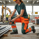 Premium Women's Hi-Vis Work Trousers with Holster Pockets, Water Repellent and Comfortable Fit