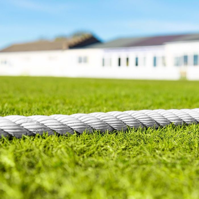 18mm White Polypropylene Cricket Boundary Rope – 220m UV-Stabilised, Rot-Proof Outdoor Sports Ground Marker – Durable Cricket Field Rope Coil