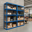 2x Premium Heavy Duty Shelving Units - 2130mm High - 200/280kg Capacity