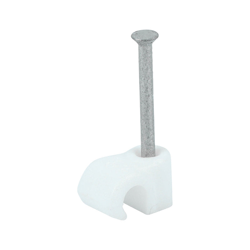 Round Cable Clips - White - To fit 3.5mm