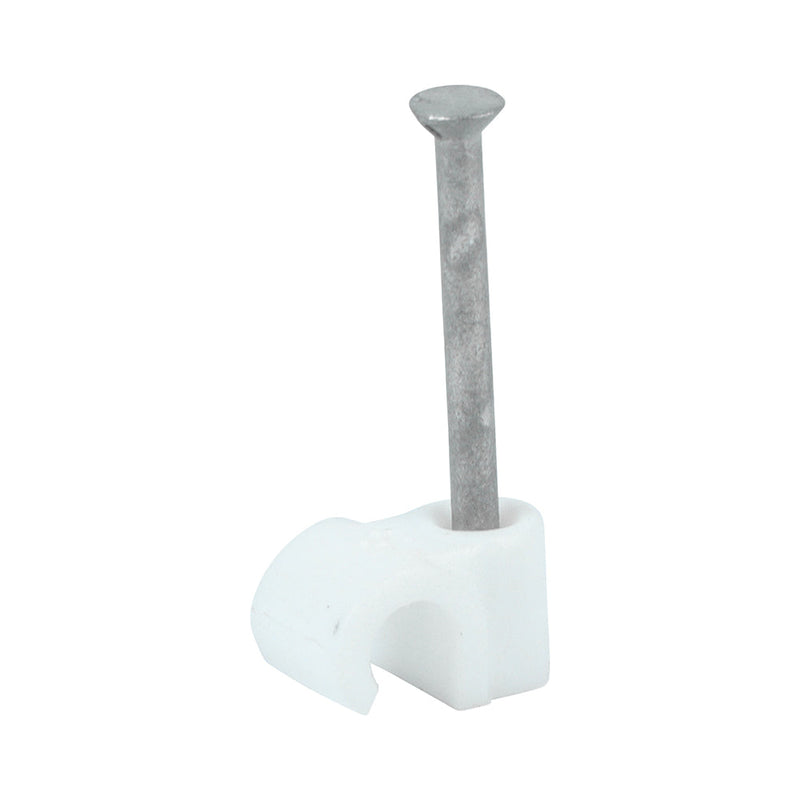Round Cable Clips - White - To fit 5.0mm