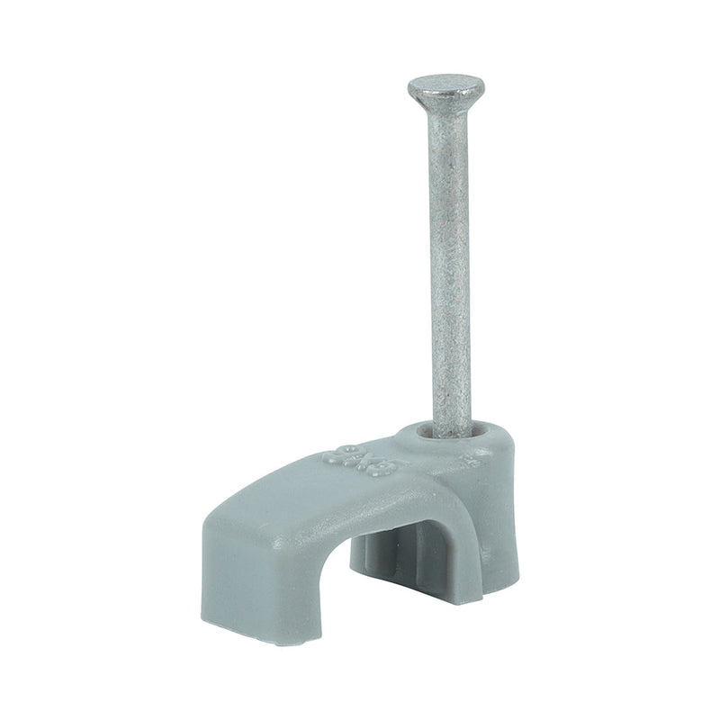 Flat Twin & Earth Cable Clips - Grey - To fit 1.5mm