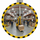 Premium Heavy Duty Round Mirror for Safety and Security in Industrial Settings with Shock Resistant Acrylic and Adjustable Bracket