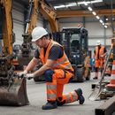 Premium Hi-Vis Orange and Navy Blue Trousers with 4-Way Stretch Fabric for Comfort and Flexibility