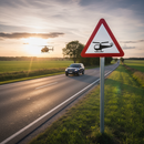 Professional Low-Flying Helicopters Warning Sign - Post Mounted, Dia 558.1 R2/RA2 for Safety Awareness