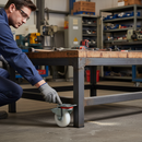 100mm Heavy Duty Braked Swivel Plate Castor with White Nylon Wheel