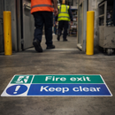 Fire Exit Floor Graphic – 600mm x 200mm – Polycarbonate – Industrial Use