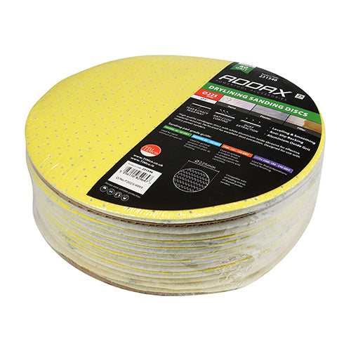 Drylining Sanding Discs - 60 Grit - Yellow - 225mm