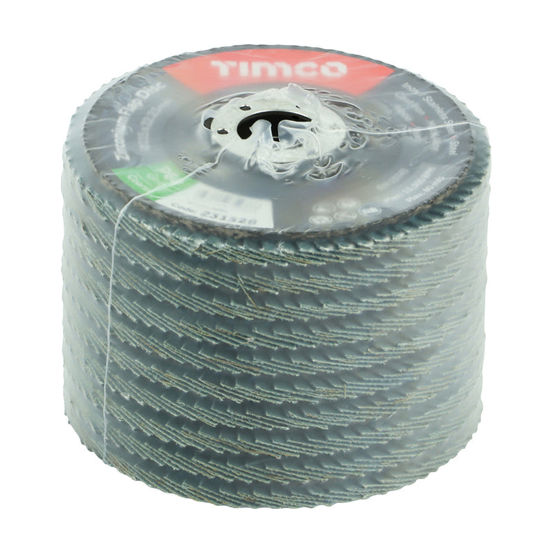 Set of Flap Discs - Zirconium - Type 29 Conical - P60 Grit - 115 x 22.23