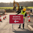 Premium Quick Fit Traffic Sign - Left Arrow Directional Sign for Work Zones, 1050x750mm Safety Signage