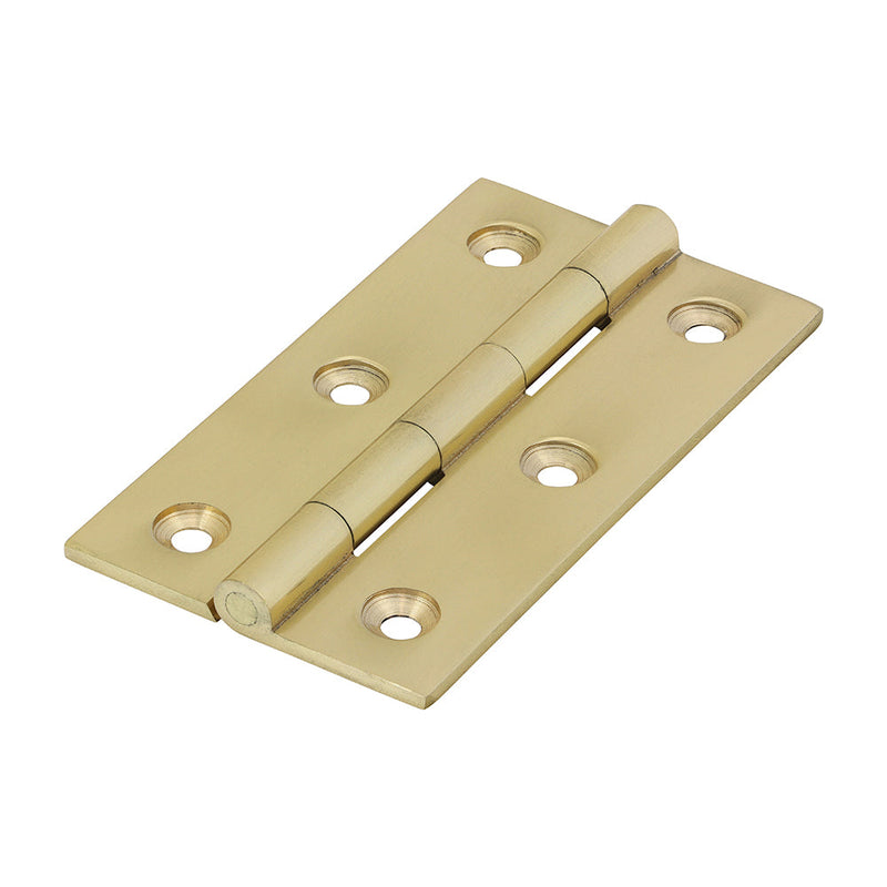 Solid Drawn Hinge - Solid Brass - Polished Brass - 75 x 40