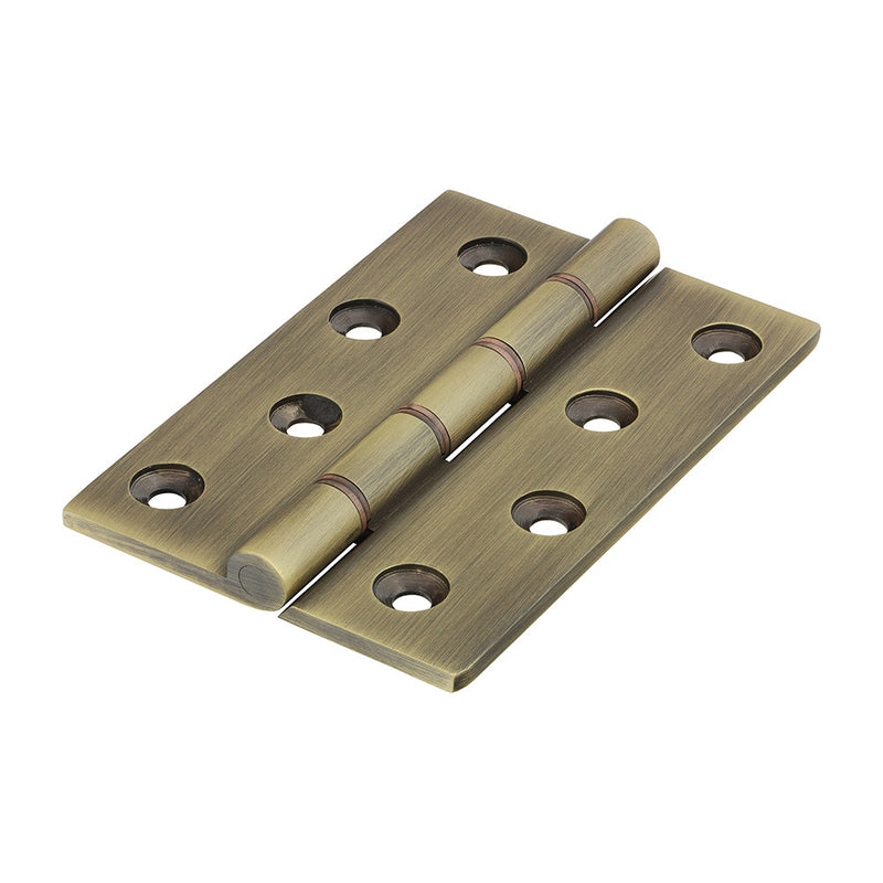 Double Phosphor Bronze Washered Butt Hinge - Solid Brass - Antique Brass - 102 x 67