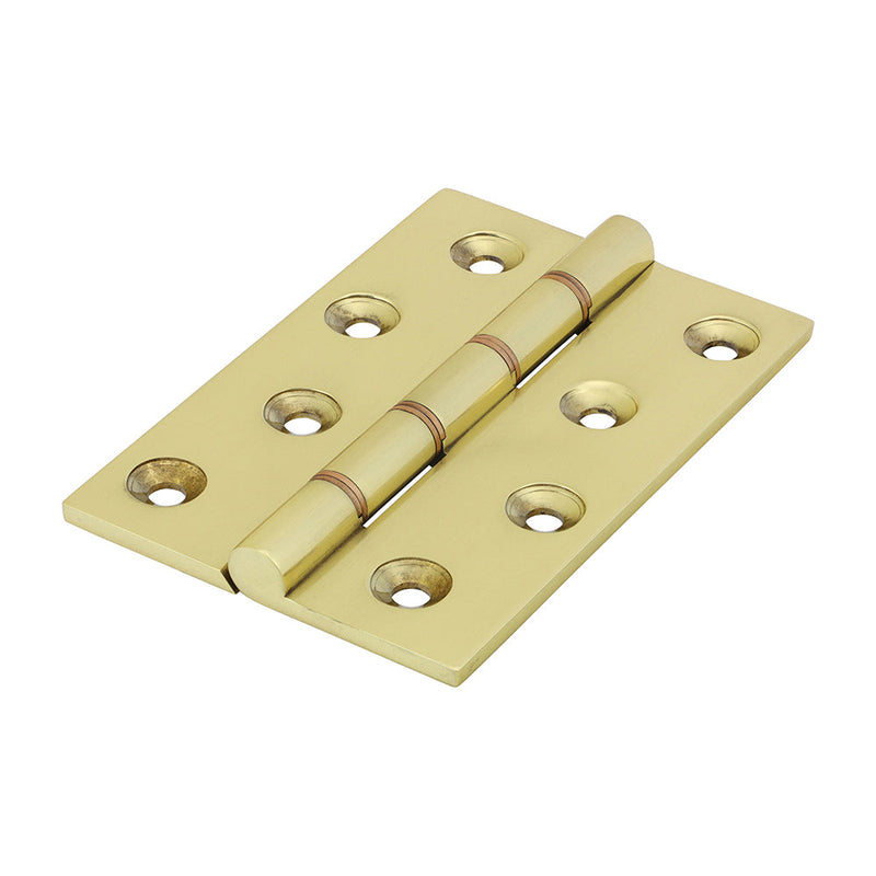 Double Phosphor Bronze Washered Butt Hinge - Solid Brass - Polished Brass - 102 x 67
