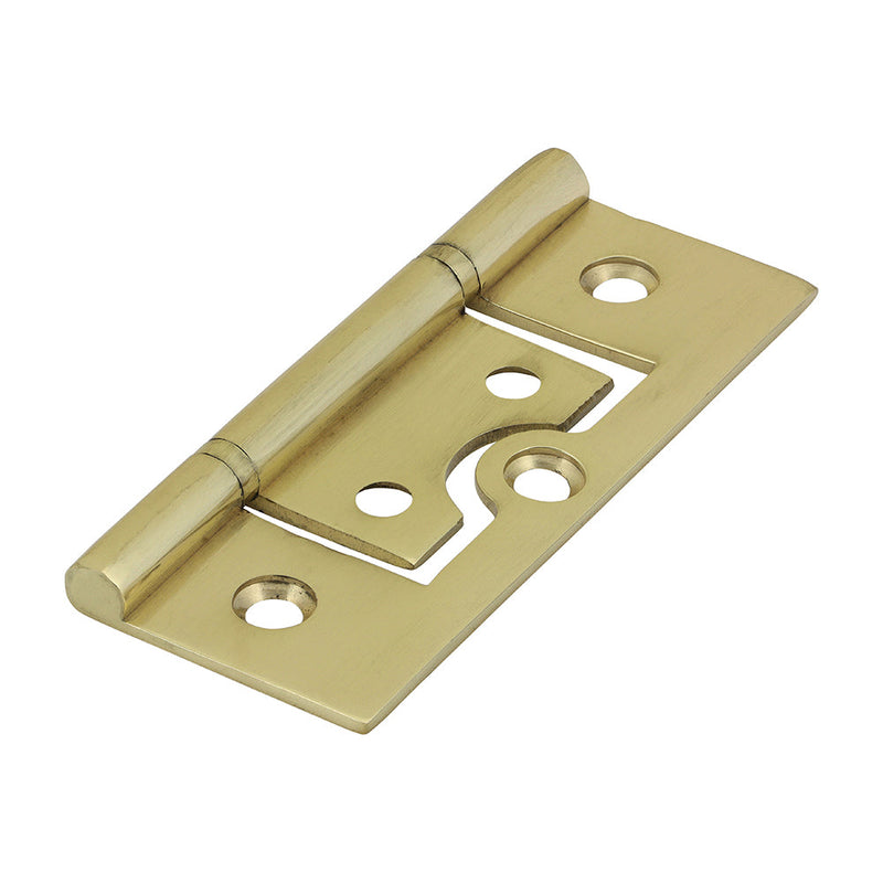 Plain Bearing Flush Hinge - Solid Brass - Polished Brass - 75 x 50
