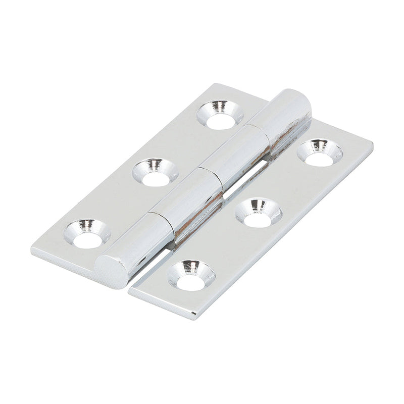 Solid Drawn Hinge - Solid Brass - Polished Chrome - 50 x 28
