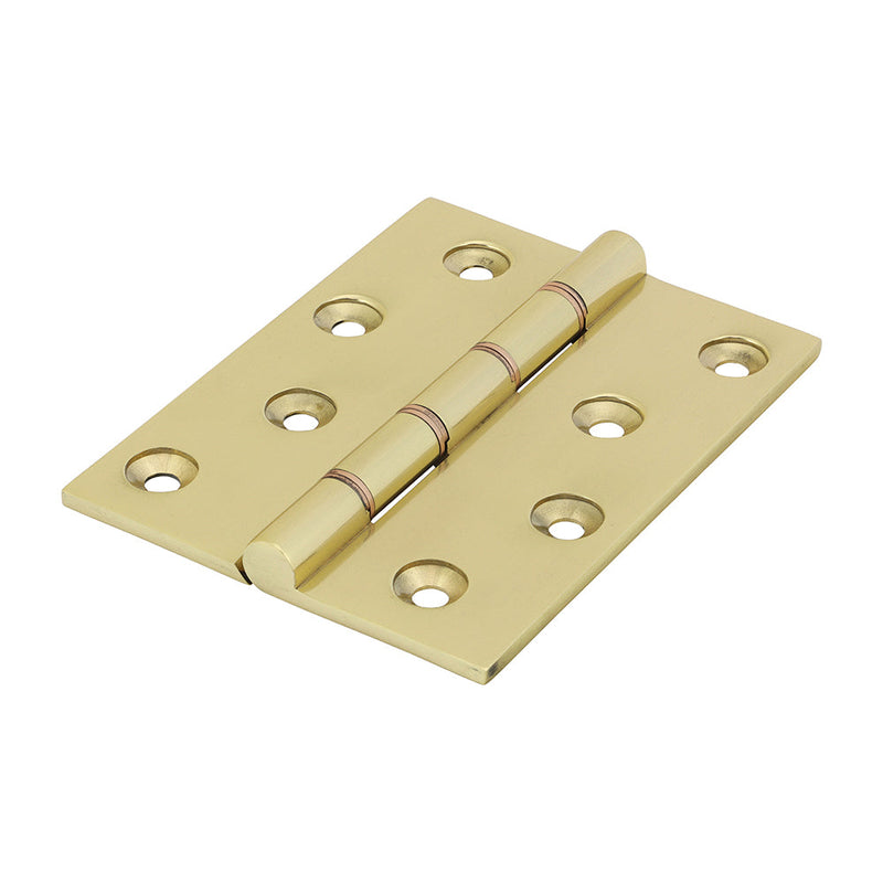 Double Phosphor Bronze Washered Butt Hinge - Solid Brass - Polished Brass - 102 x 75