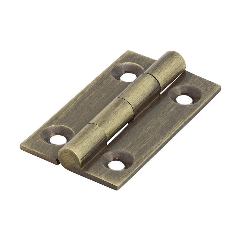Solid Drawn Hinge - Solid Brass - Antique Brass - 38 x 22