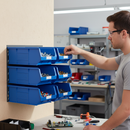 Premium Louvre Panel Kit with 4 Blue Parts Bins for Organization