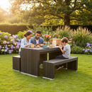Premium Recycled Plastic Picnic Bench Table Set - Weatherproof, Durable, Comfortable Seating for Indoor and Outdoor Use