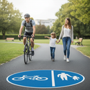 Premium Preformed Thermoplastic Road Marking for Cycles and Pedestrians - Keep Left Instruction with Non-Slip Surface and Easy Application