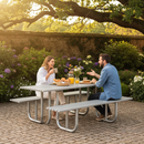 Professional Heavy Duty Outdoor Picnic Table Bench with Galvanised Mild Steel and Stainless Steel Options for Public Spaces