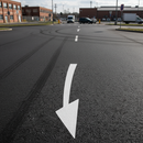 Professional Thermoplastic Road Marking Left Arrow for Traffic Lane Deflection - Quick Installation, Multiple Sizes Available