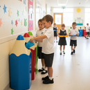 Premium 70L School Pencil Litter Bin - Durable, Weather-Resistant, Colorful Design for Indoor and Outdoor Use