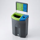Twin compartment recycling bin 110 litre with open and liquid apertures (view 2)