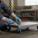 80mm Premium Braked Swivel Plate Castor with Blue Elastic