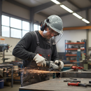 Professional Machinery Helmet with Ear Defenders and Full Face Visor