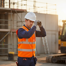 Premium Vented Safety Helmet with Mid Peak and Wheel Ratchet | White