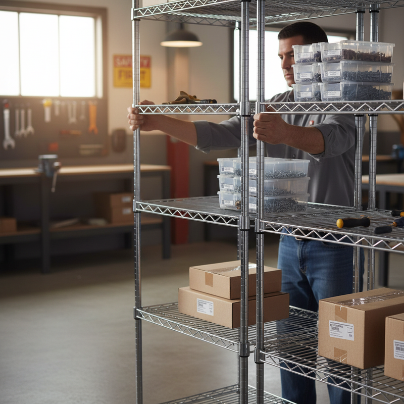 Premium Chrome Wire Shelf with 300kg Capacity - Adjustable Height