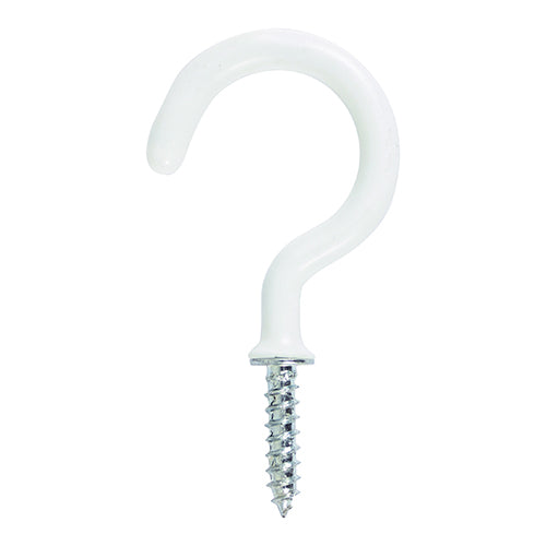 Cup Hooks - Round - White - 25mm