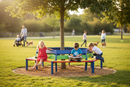 Premium Octagonal Tree Bench for Children's Play Areas - Durable Steel Frame with Backrests for Nursery and Primary Schools