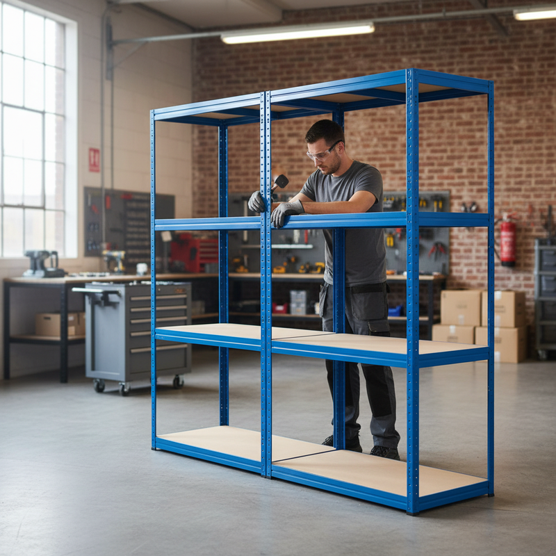 Premium Garage Shelving Unit - 1600mm High - 200/280kg Capacity - Blue