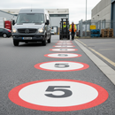 Professional 5mph Speed Limit Roundels - Thermoplastic, Easy Application, Non-Slip, Conforms to BSEN 1871