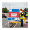 Premium Customizable Dry Wipe Information Sign 750x750mm for Roadworks with Emergency Contact and Job Details