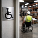Disabled Toilets Symbol Signs – 140mm x 140mm – Brushed Aluminium – Indoor Use