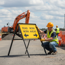 Premium Double Sided Metal Temporary Road Sign Frame 600x450mm for Pedestrian Areas