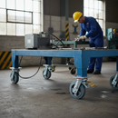 200mm Heavy Duty Braked Swivel Plate Castor with Grey Elastic Rubber Tyre