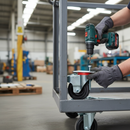 100mm Braked Swivel Plate Castor with Elastic Nylon Centre