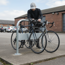 Premium Galvanised Bike Stand with Crossbar and Dual Installation Options for Secure Cycle Parking