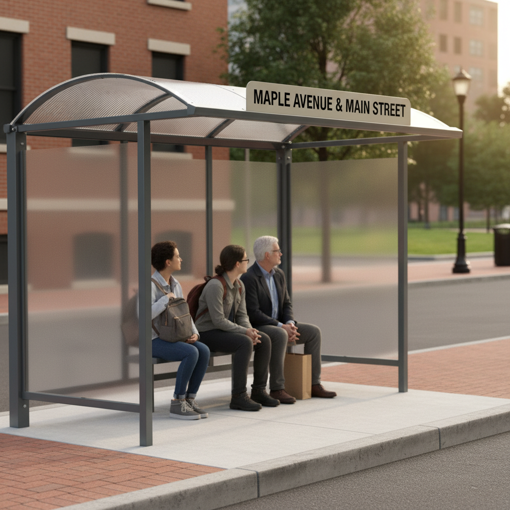Professional Bus Stop Name Sign for Enhanced Shelter Integration and P