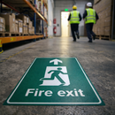 Fire Exit Up Floor Graphic – 400mm x 600mm – Polycarbonate – Industrial Use