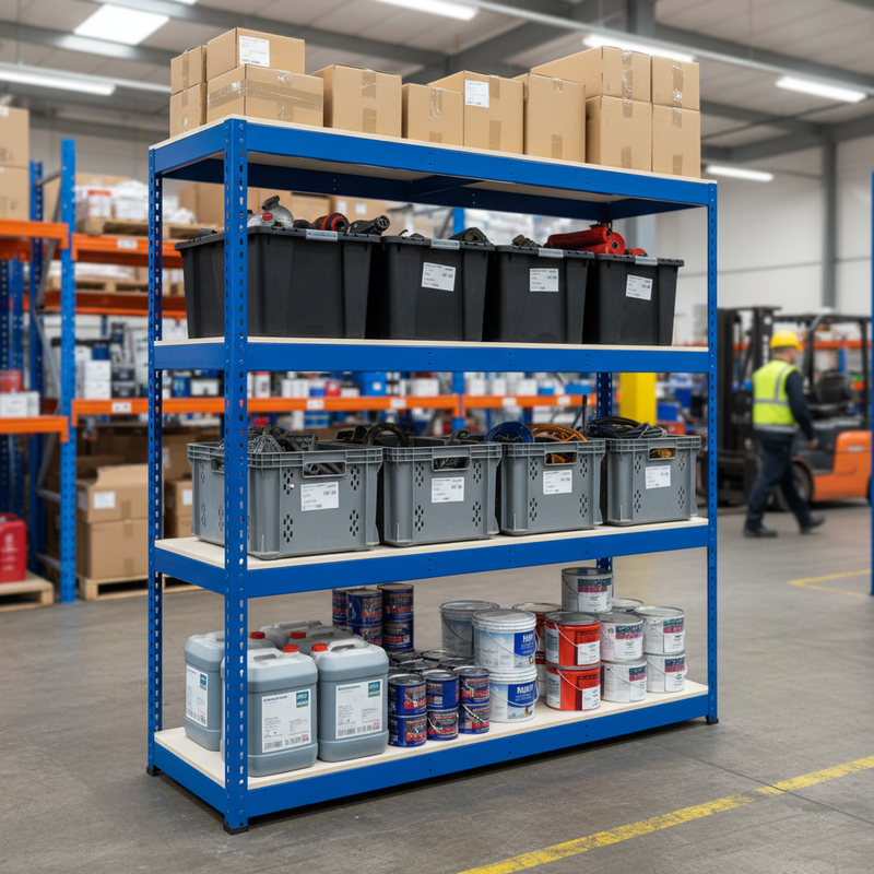 Premium Industrial Shelving - 1980mm High - 400kg Load Capacity - Melamine - Blue
