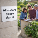 All Visitors Please Sign In Safety Sign – 1mm Rigid Plastic – Durable & Weather Resistant – Indoor/Outdoor