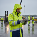 Professional High-Visibility Raincoat with Removable Cap, Waterproof Design, and Adjustable Features for Extreme Weather Protection