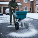 Premium Push Along Salt & Seed Spreader with 36kg Capacity and Adjustable Delivery Rate for Lawn Care